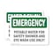 Signmission Potable Water For Safety Shower And Eye, 10 in W x Rectangle, Plastic OS-2PACK-EM-P-710-L-10407 - alternate 1